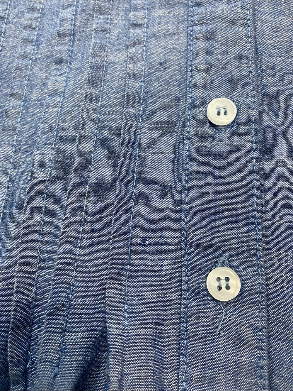 Finley Chambray Pintuck Button Tunic in Denim Blue Size S 100% Cotton - Picture 14 of 15